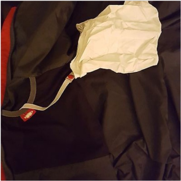 LL Bean Men's Large Jacket Black Red Windbreaker Ski Snow Utility Hood - Picture 6 of 8